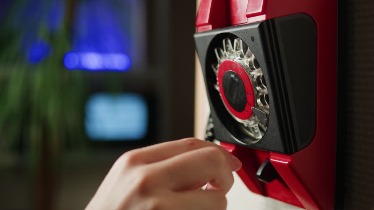 Retro vintage phone, A yellow rotary telephone is displayed on a wooden desk, adding a nostalgic touch