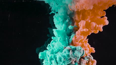 colorful ink mixing in water