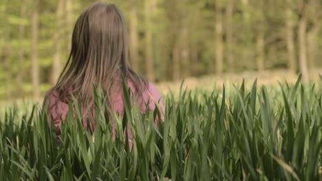 carefree woman enjoying view of countryside