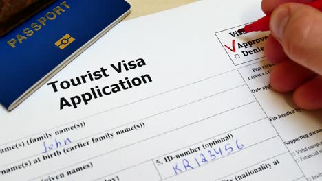 approved in tourist visa application form