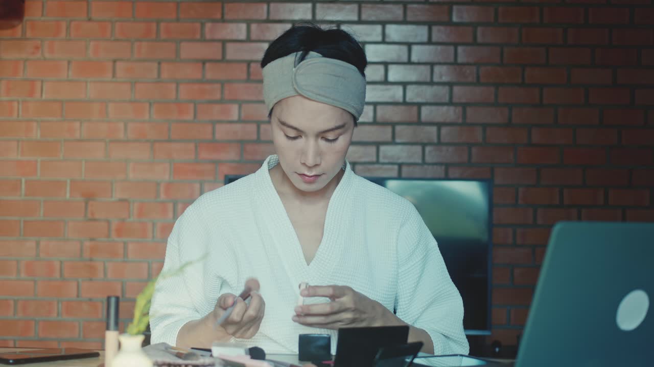 Person Applying Makeup at Home