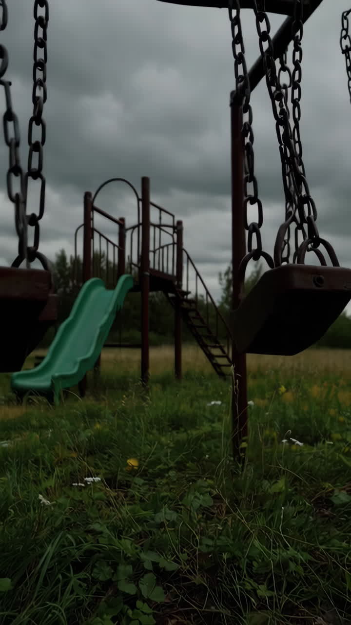 Empty Playground on a Cloudy Day
