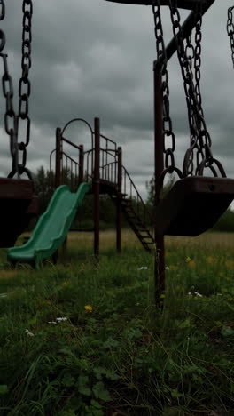 empty playground on a cloudy day