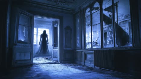 ghost in an abandoned mansion