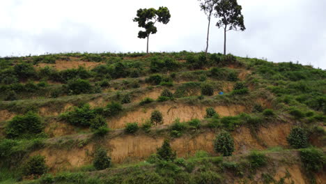 Vista-Aérea-Sobre-Una-Colina-De-Deforestación-En-El-Sur-De-Vietnam