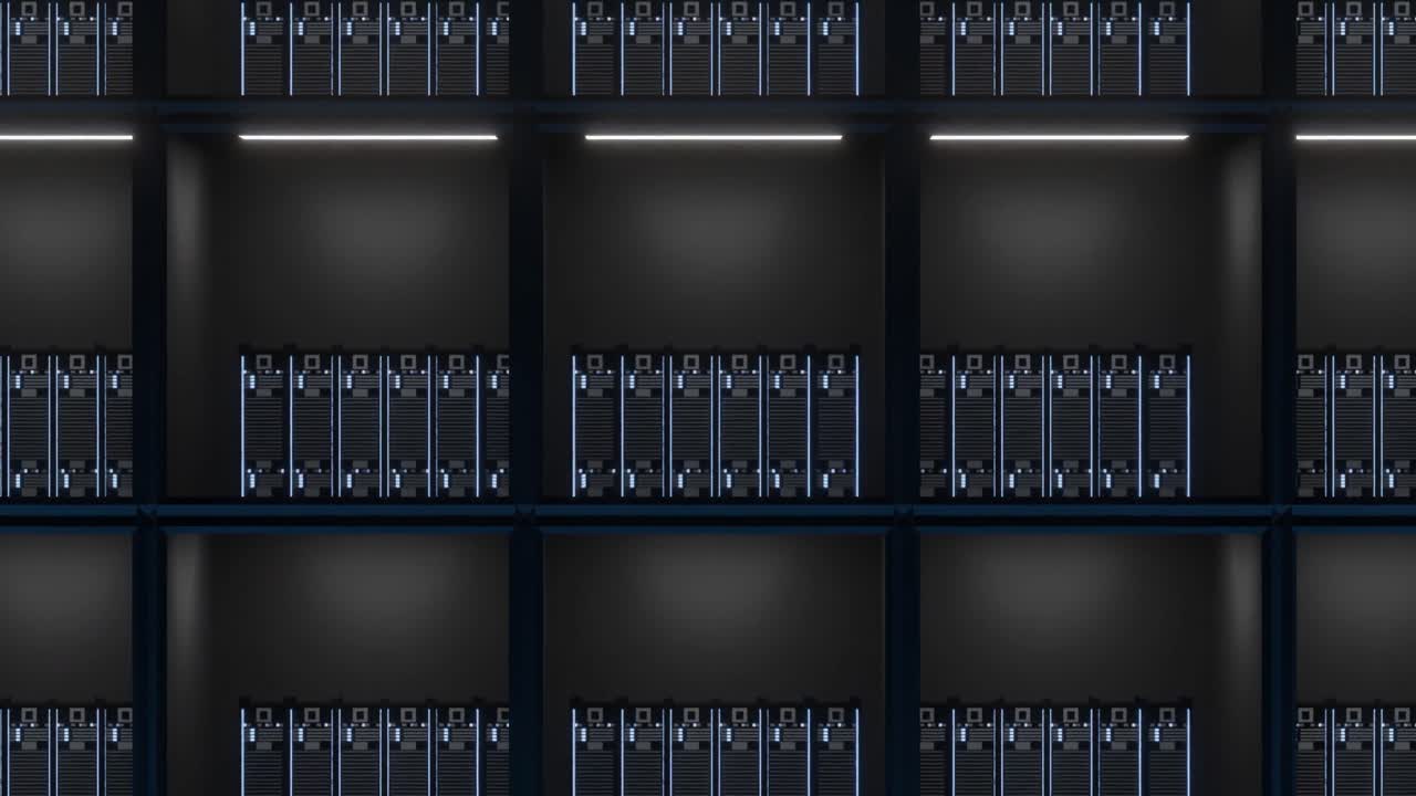 서버 방의 서버에서  ⁇ 박이는 불빛의 애니메이션