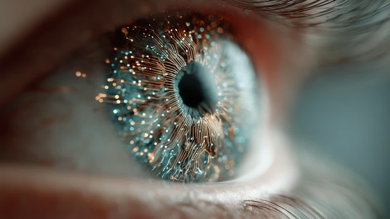Close-up Perspective of a Beautifully Detailed Eye, Highlighting Intricate Patterns and Structures in the Iris and Pupil, Demonstrating the Complexity of Human Vision
