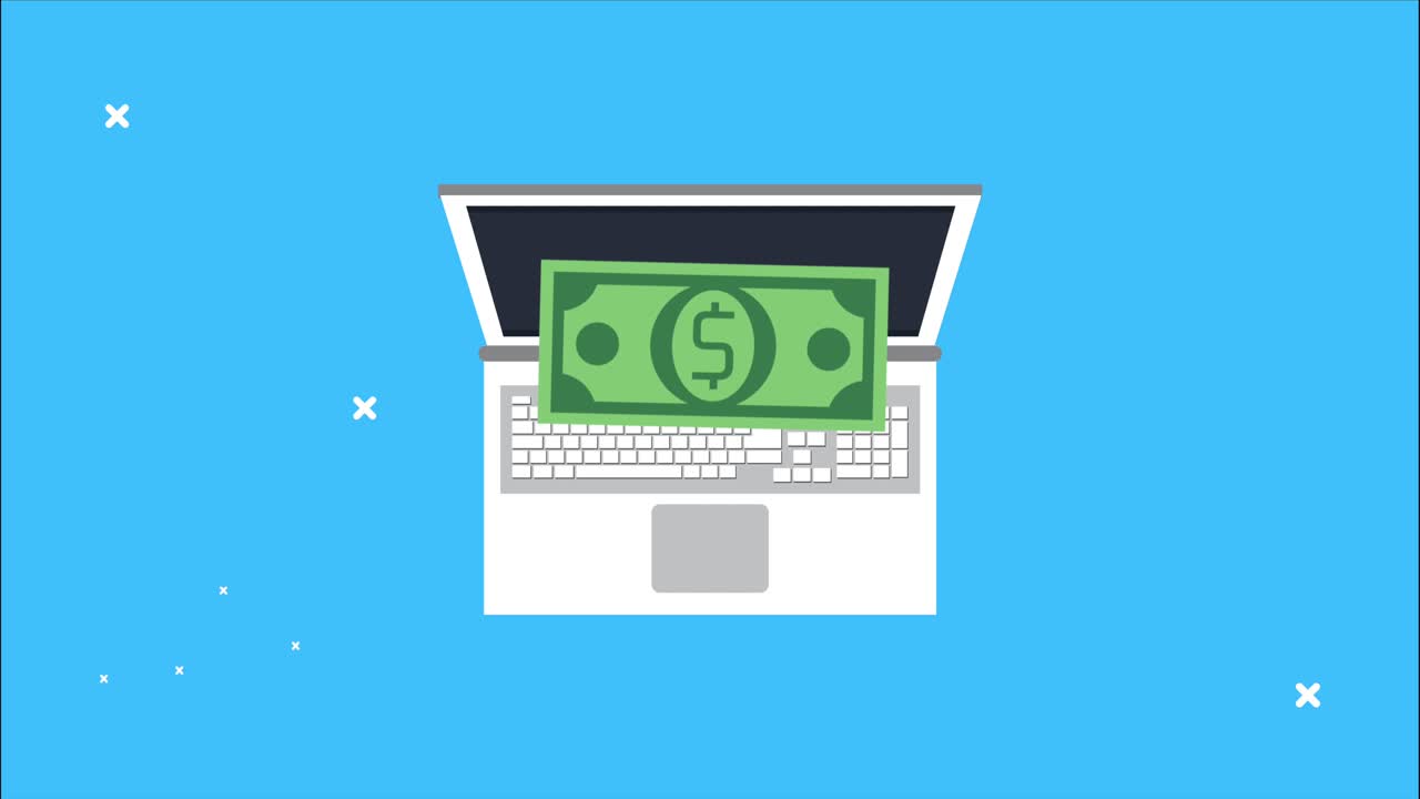 노트북과 빌, 달러, 전자상거래 기술