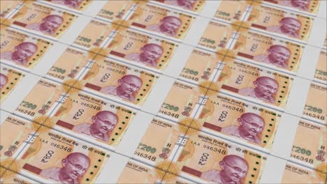 200 rupees banknotes printing by a money press