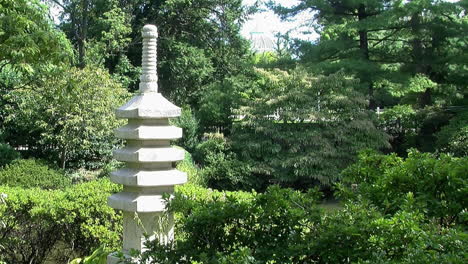 stone pagoda in a japanese garden