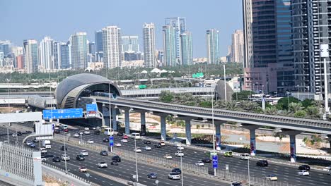 dubai metro and highway: a cityscape of modern infrastructure