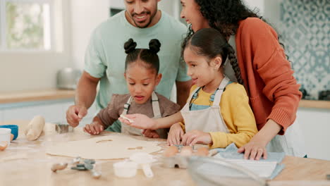 love, happy family baking in kitchen