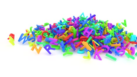 stack of colorful alphabets letters from a to z for education or leaning purpose.