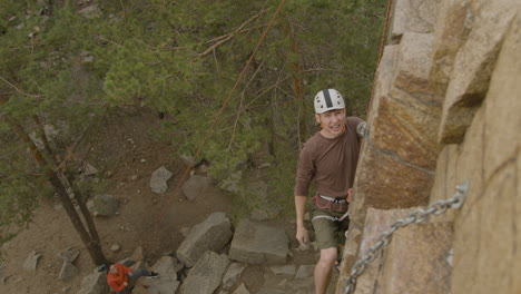 climber on a wall rock