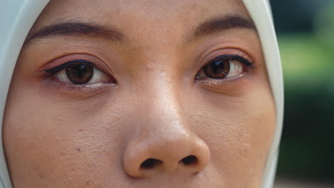 close-up portrait of a muslim woman in hijab