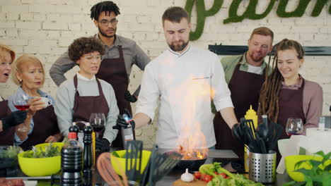 cooking class - students learn from chef
