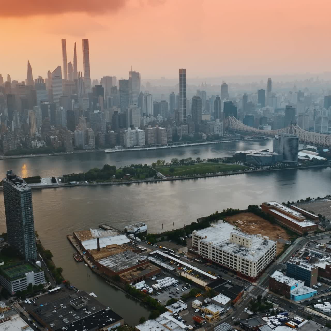 New york central park city aerial view. American downtown landmark