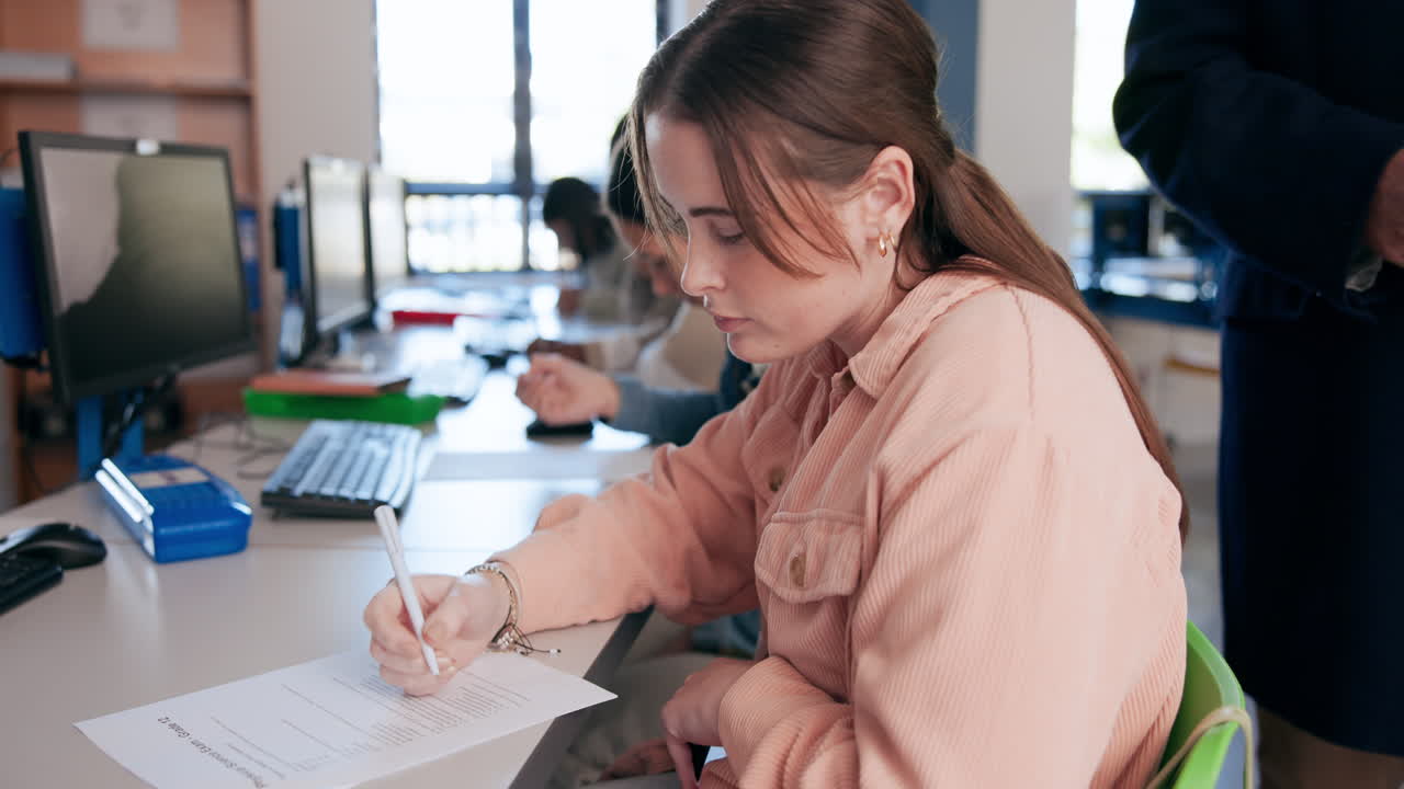 Students working in a classroom