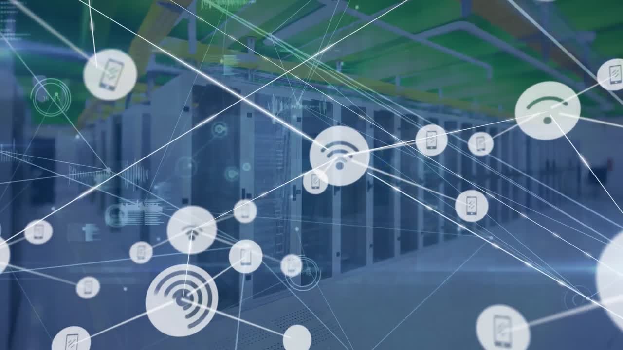 디지털 아이콘 네트워크의 애니메이션과 컴퓨터 서버  ⁇ 에 대한 데이터 처리