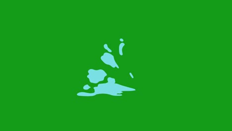 Water splash motion graphics with green screen background