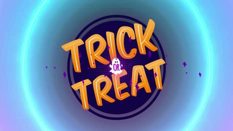 animation of trick or treat text over circles