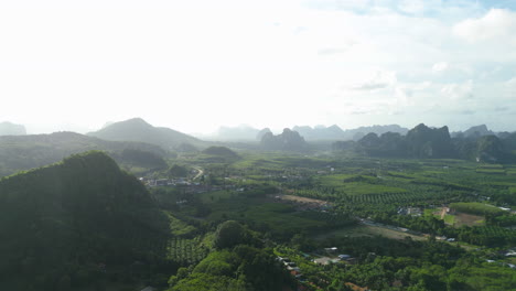 scenic rural landscape in ao nang, krabi, thailand on bright day