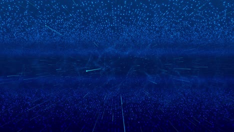 immersive motion backdrop showcases glowing blue particle forming abstract grid across digital space