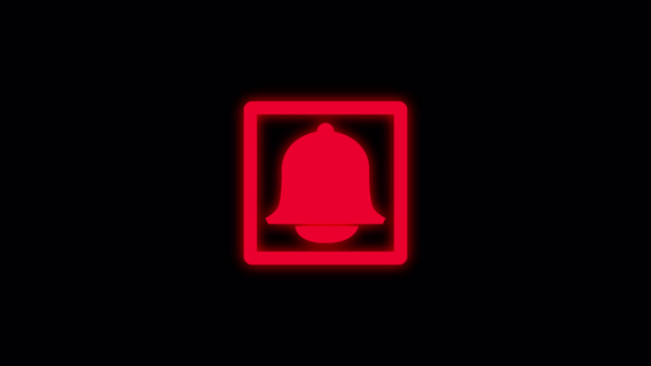 Simple wave neon icon bell Transitions. 1080p - 30 fps - Alpha Channel (6)
