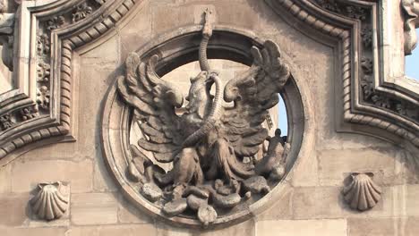 Close-Up-Of-Facade-Of-Palacio-De-Correos-De-Mexico,-Palacio-Postal-In-Ciudad-De-Mexico