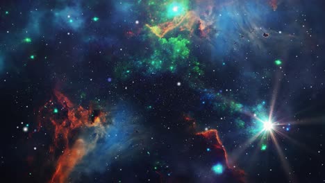 nebulosa verde y estrella brillante espacio exterior, el gran universo