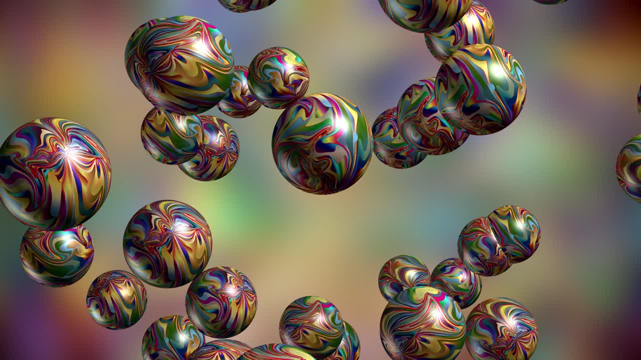 bucle de animación colorido y vívido de nube de bola giratoria alrededor del centro