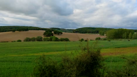 spain countryside field in cultivated agricultural area in europe