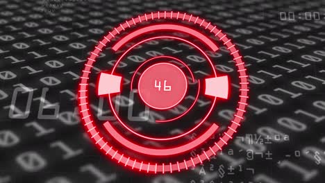 Animation-of-red-circle-with-numbers-over-binary-code