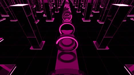 pink 3d render abstract geometric modern background tunnel