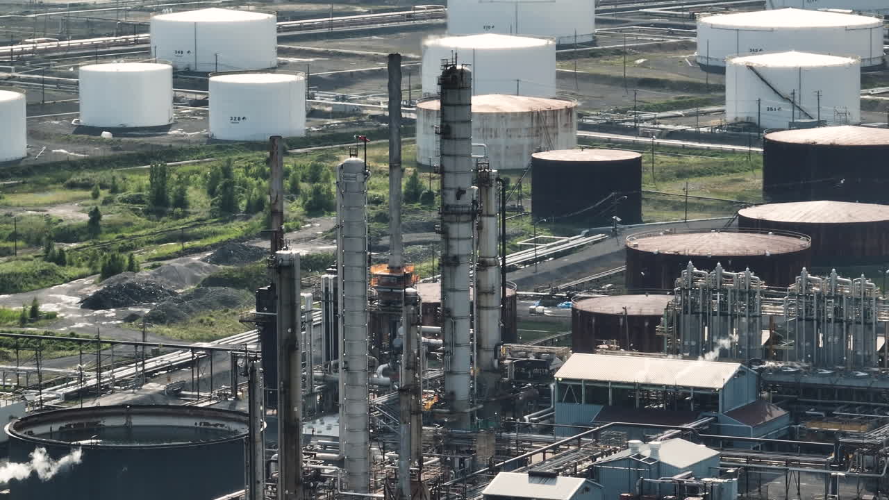 몬트리올  ⁇  의 석유 정제 공장 들 의 공중 사진