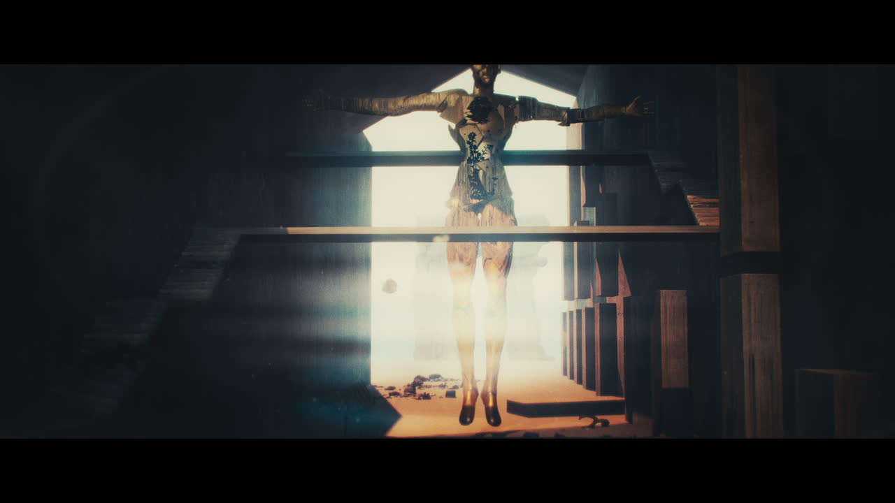 Haunting Figure in a Desolate Landscape