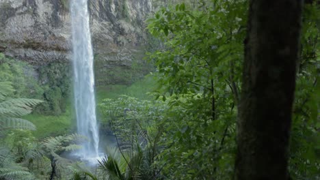 A-shot-of-a-waterfall-called-bridal-falls-in-Raglan-New-Zealand