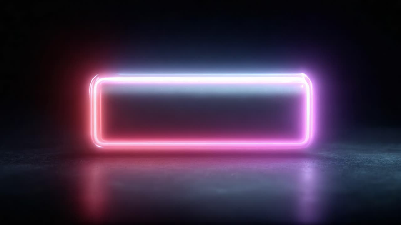 A Vibrant Display of Neon Lights in a Dark Surrounding: Transforming Rectangular Frames with Colorful Glow and Soft Reflections That Enhance the Ambient Atmosphere
