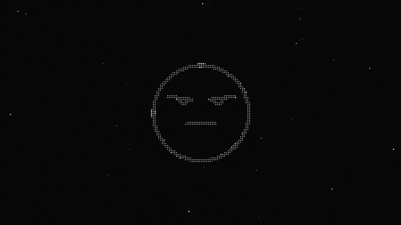 디지털 오래된 tv 스크린에 줄 미소 hud 홀로그래픽 기호, 없는 루프 고장 애니메이션, 심장, 역동적인 레트로, 즐거운, 다채롭고 빈티지 비디오 영상.