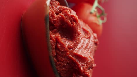 pasta de tomate en primer plano