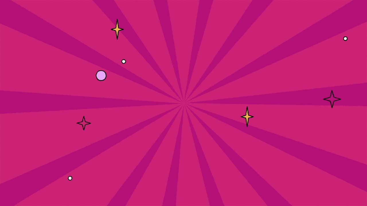 el fondo de las tiras cómicas de sunburst giratorias rosadas, la animación del canal de video. el fondo de la animación.
