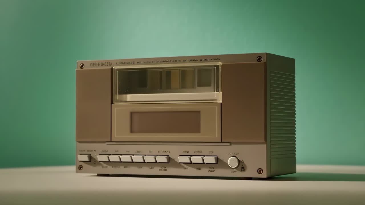 Vintage or Retro Electronic Device on Teal Background