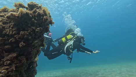 scuba diving exploration of underwater coral reefs