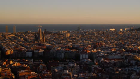 Barcelona-Panoramablick-Bei-Sonnenuntergang