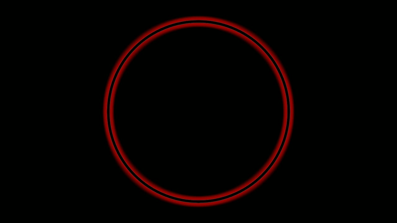 animación de borde de círculo de luz de neón en fondo negro. borde moderno con espacio de copia en blanco