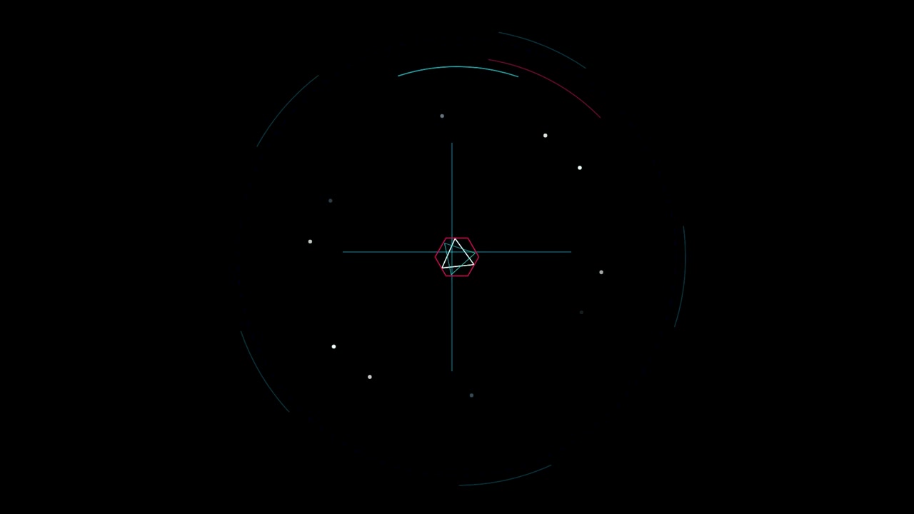 Abstract Geometric HUD Interface Animation with Rotating Triangles