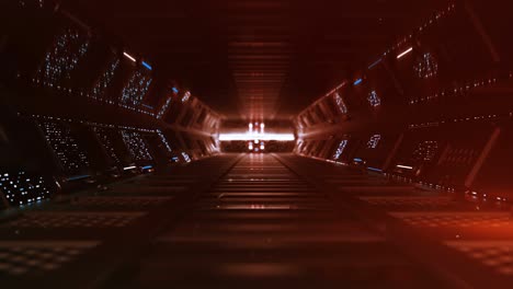 corredor de la nave espacial futurista roja 3d hacer animación de bucle sin costuras