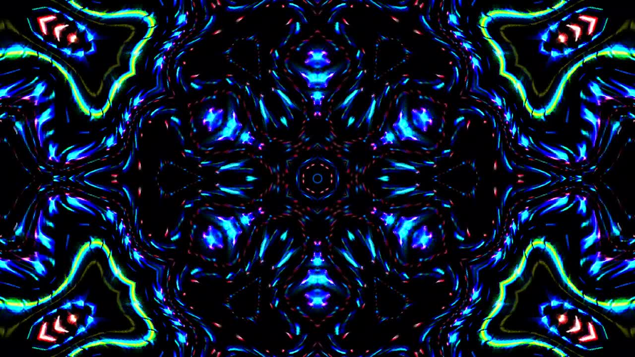 líneas brillantes que establecen el movimiento de la onda, coloridas, sobre un fondo negro