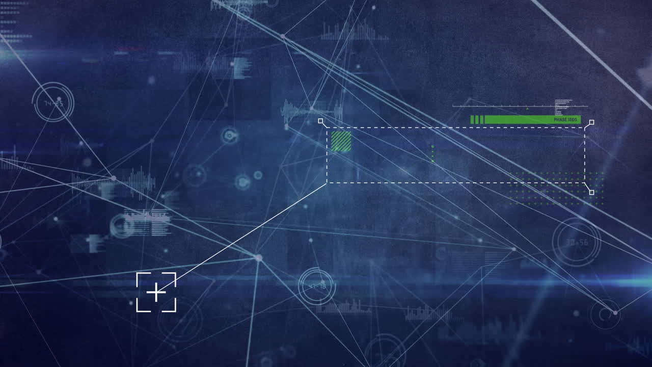 animación de la red de conexiones a través de luces brillantes