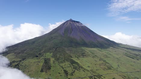 drone flight above clouds shot iconic pico mountain